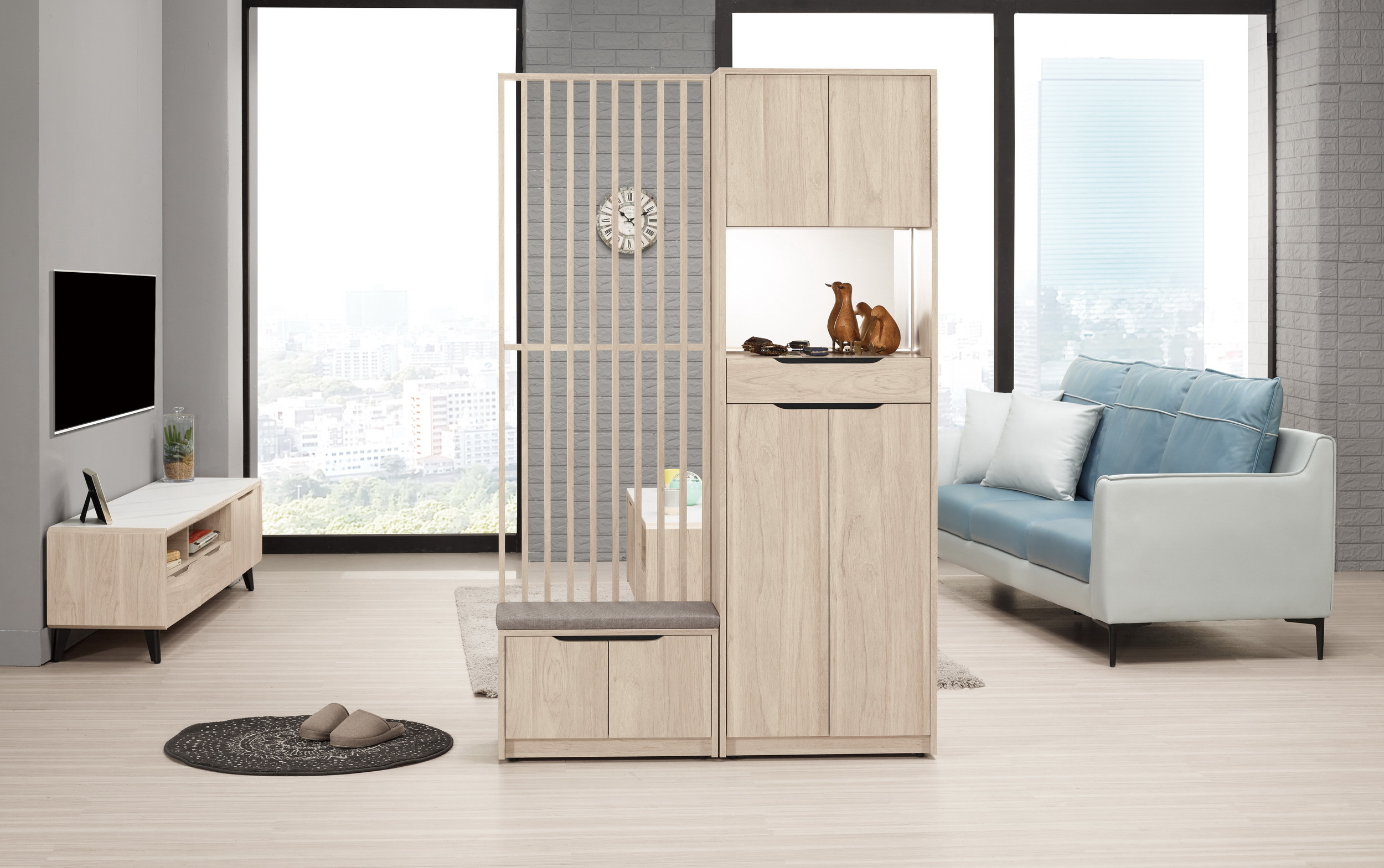 韋斯里4尺玄關屏風鞋櫃