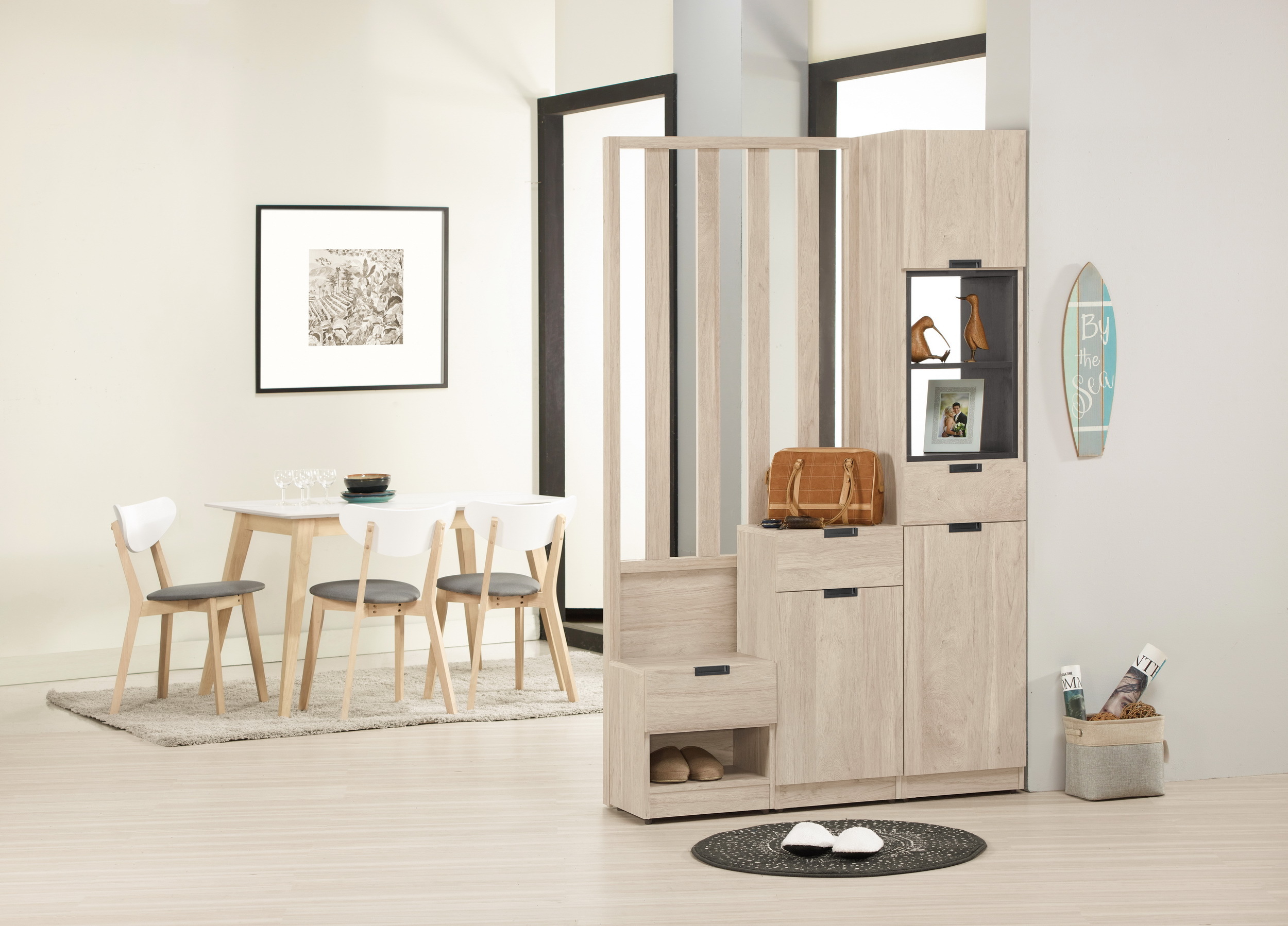 達里歐4尺玄關屏風組合鞋櫃(B型)