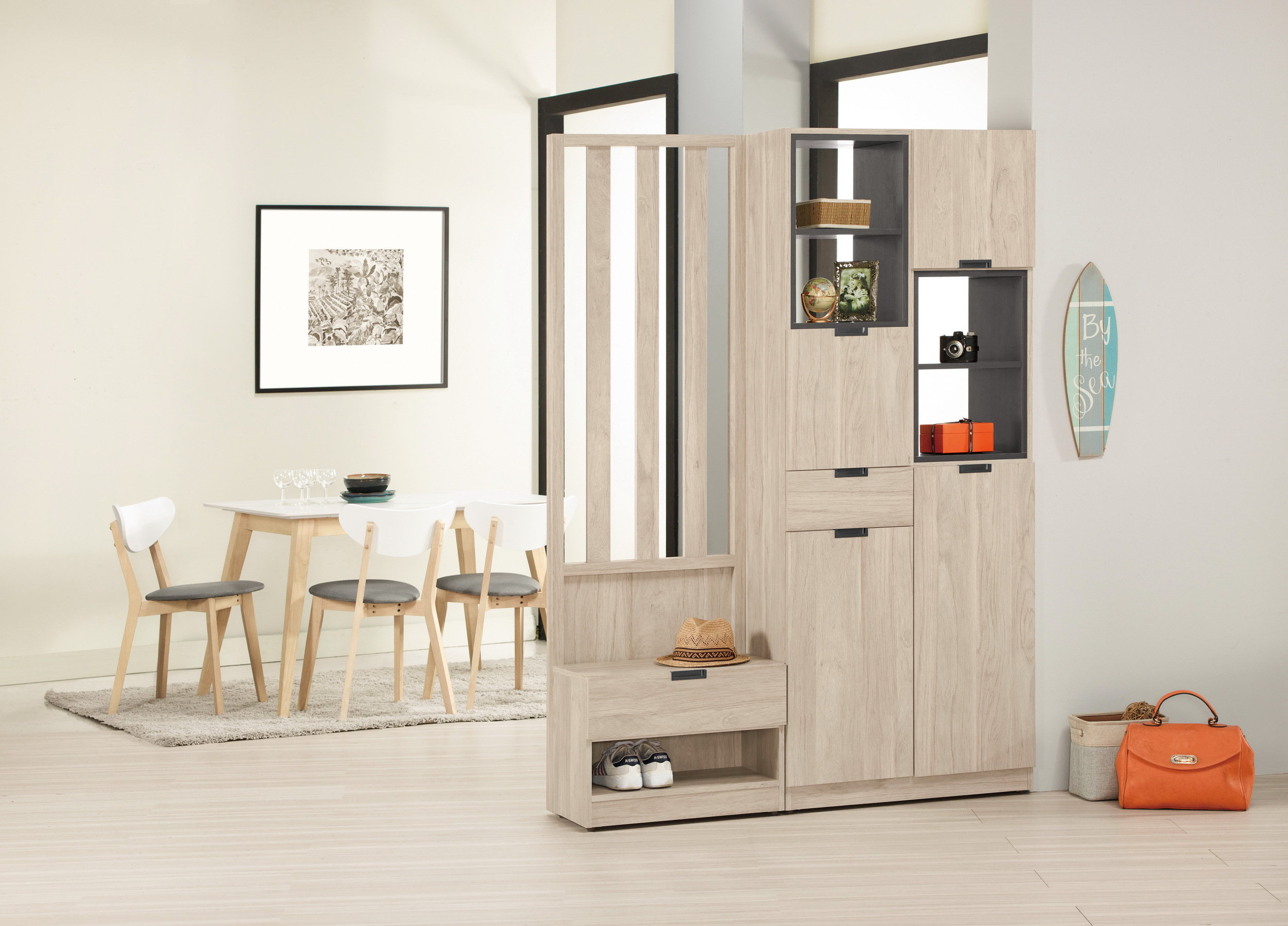 達里歐4.7尺玄關屏風組合鞋櫃