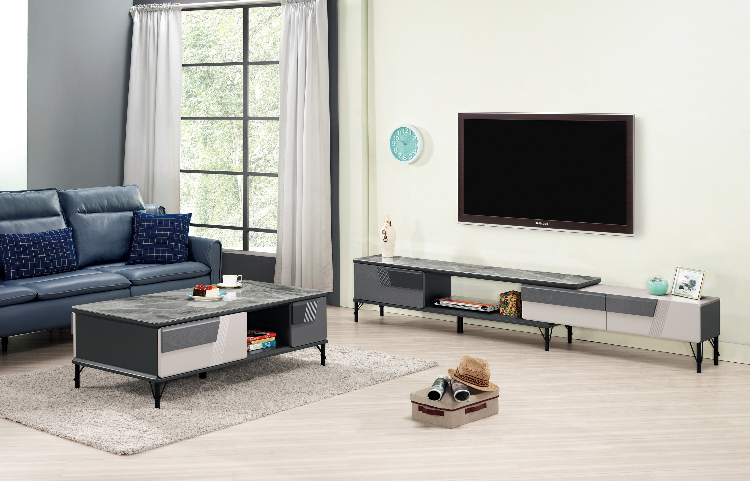 尼爾達6尺岩板伸縮長櫃