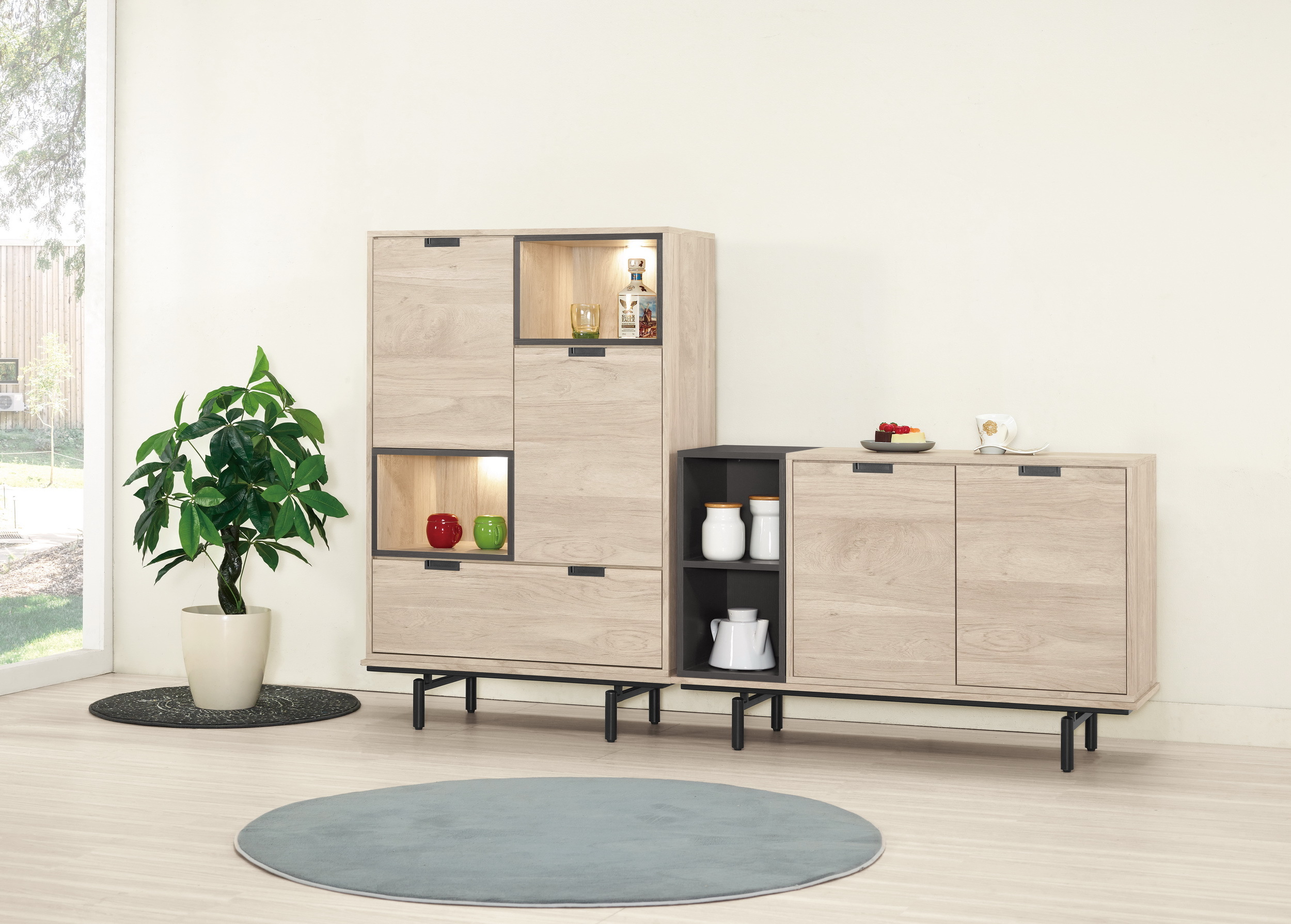 達里歐7尺組合L櫃