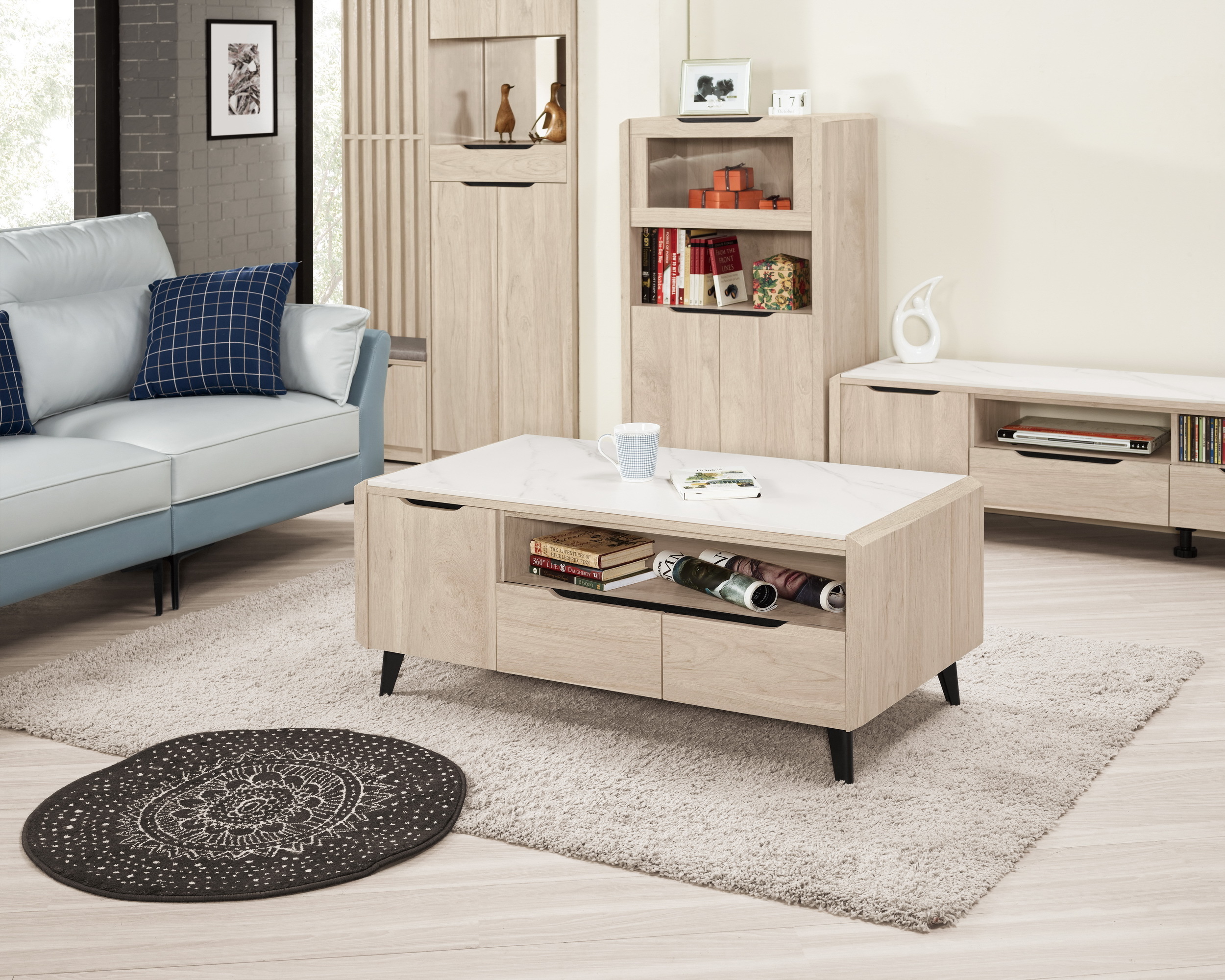 韋斯里4尺岩板大茶几