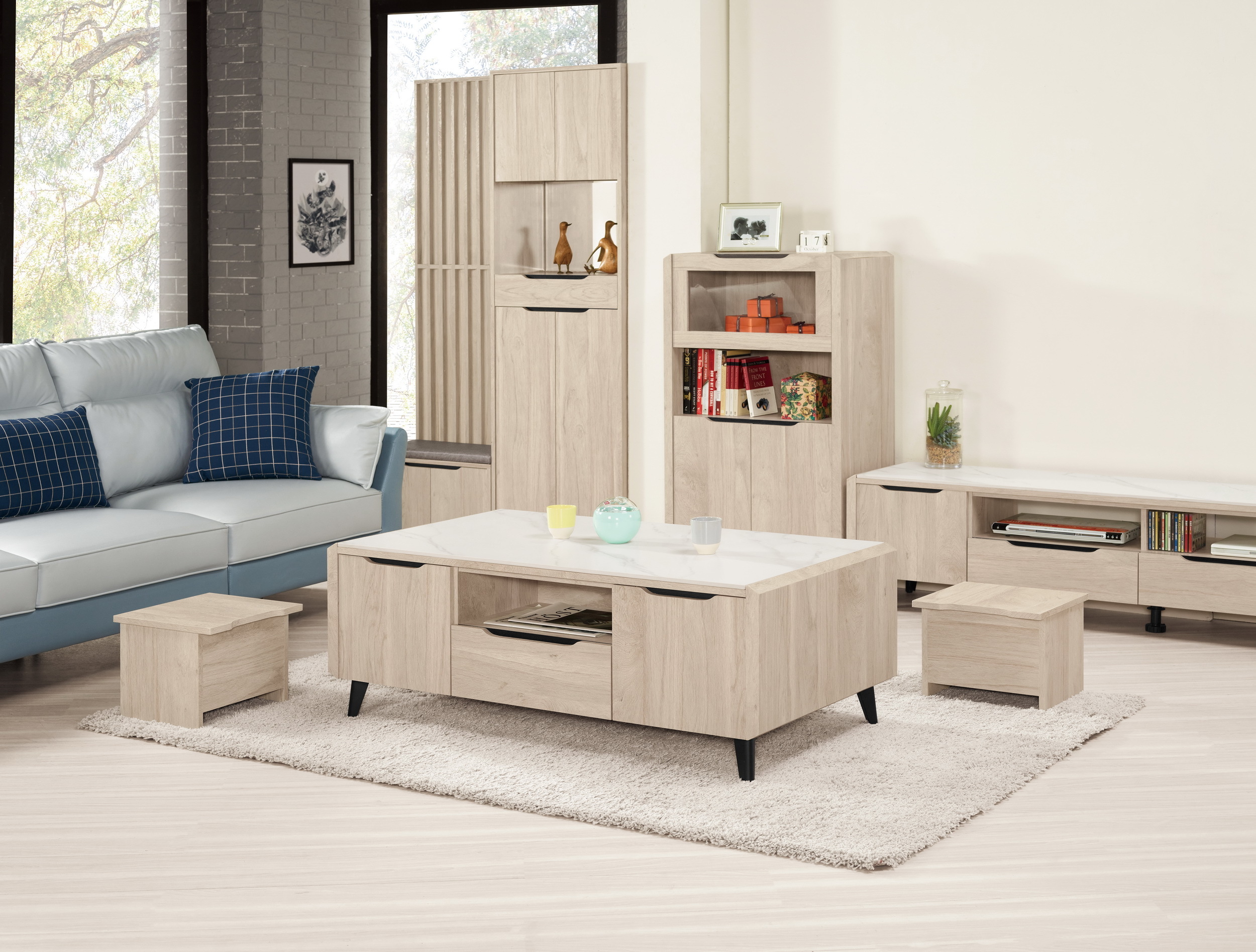 韋斯里4.3尺岩板大茶几