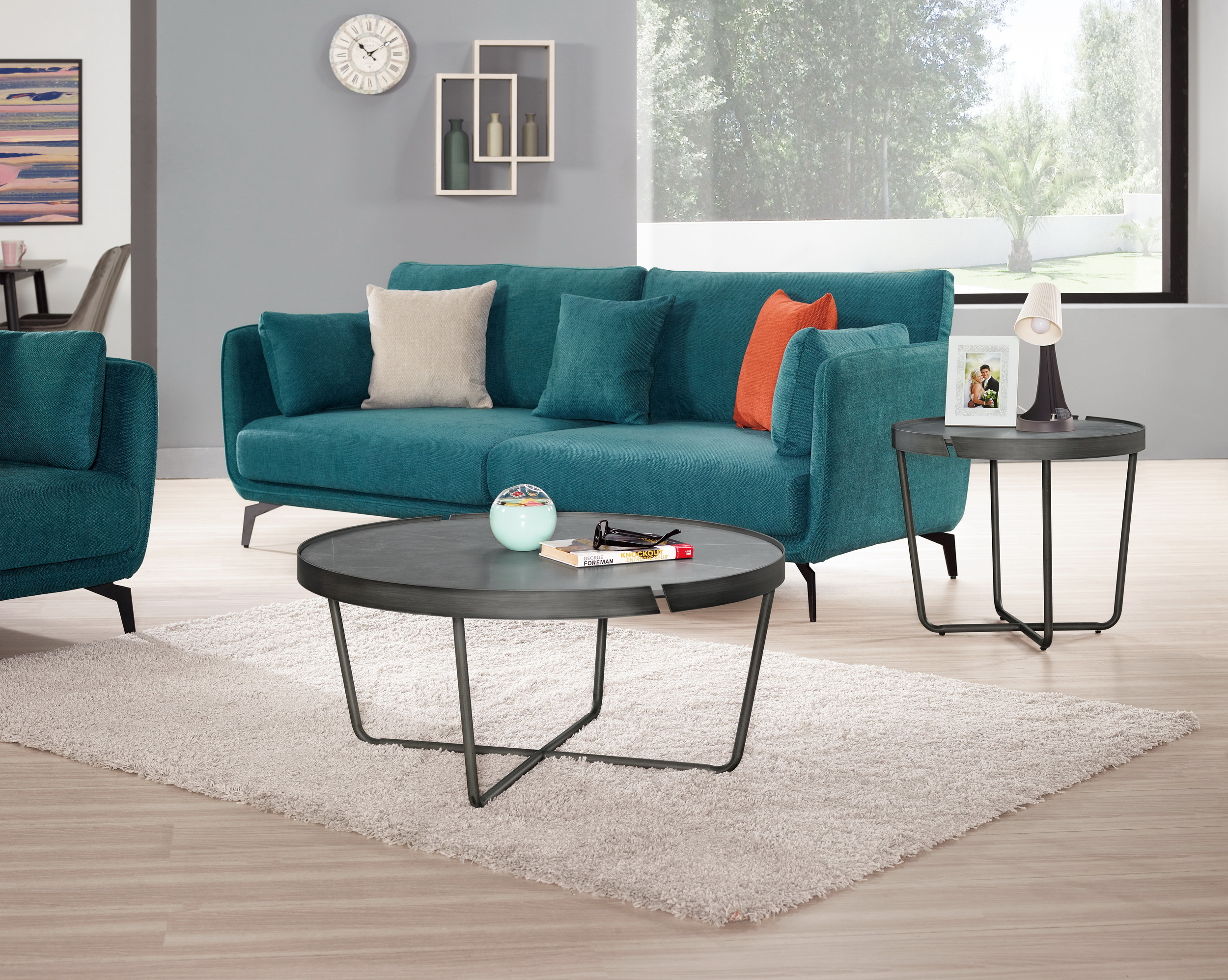 泰貝莎2尺岩板小圓几