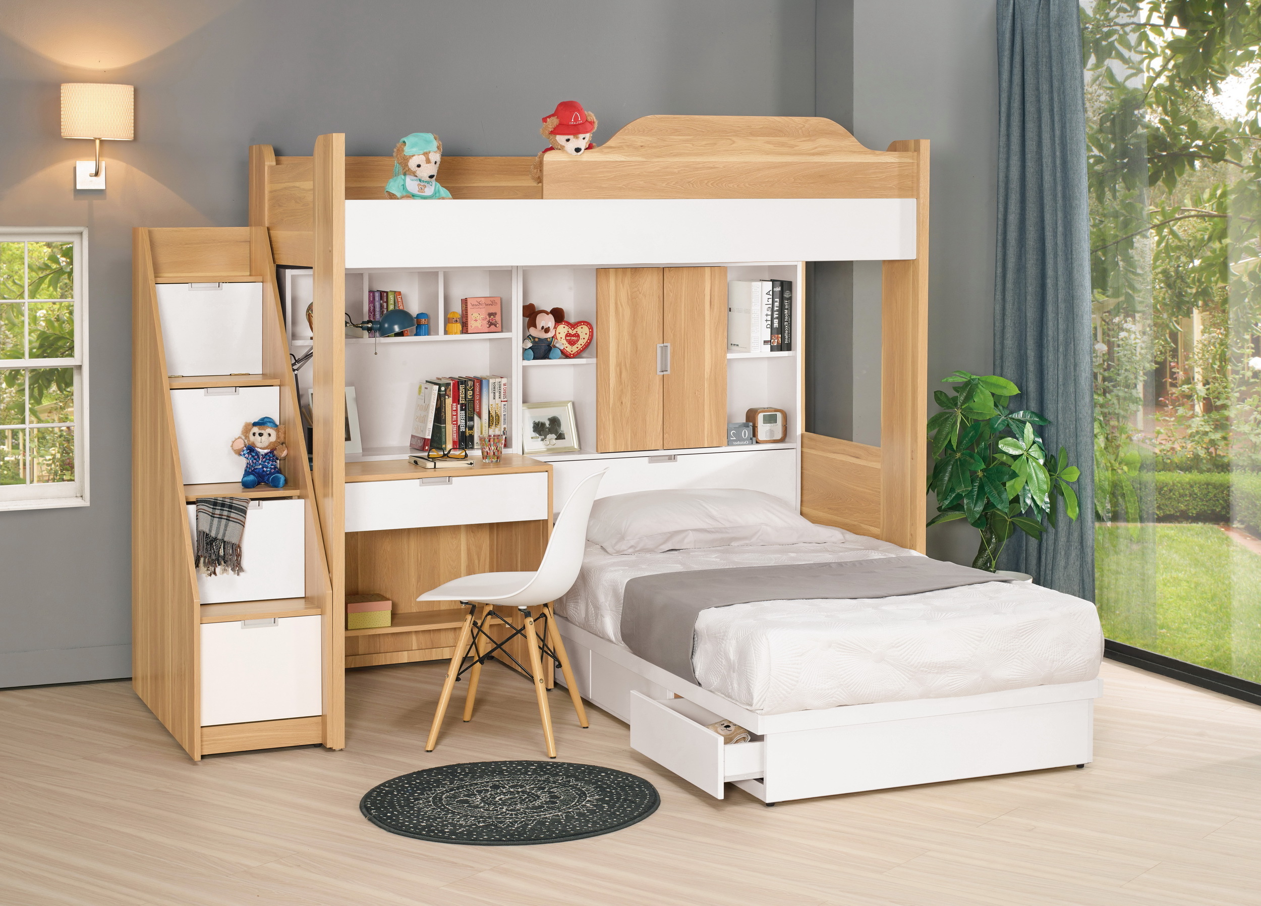 卡爾7.1尺多功能六件式床組(左向)