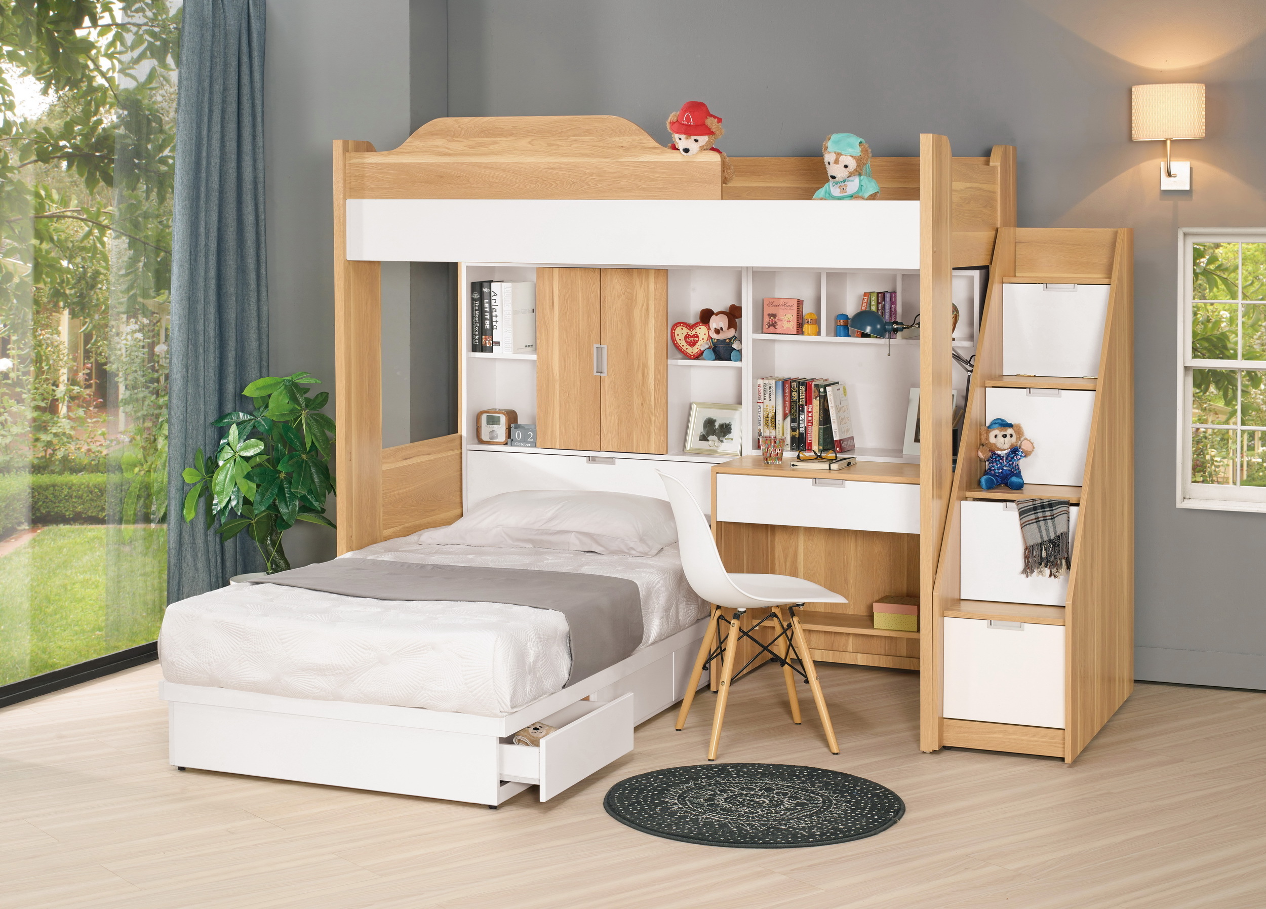 卡爾7.1尺多功能六件式床組(右向)