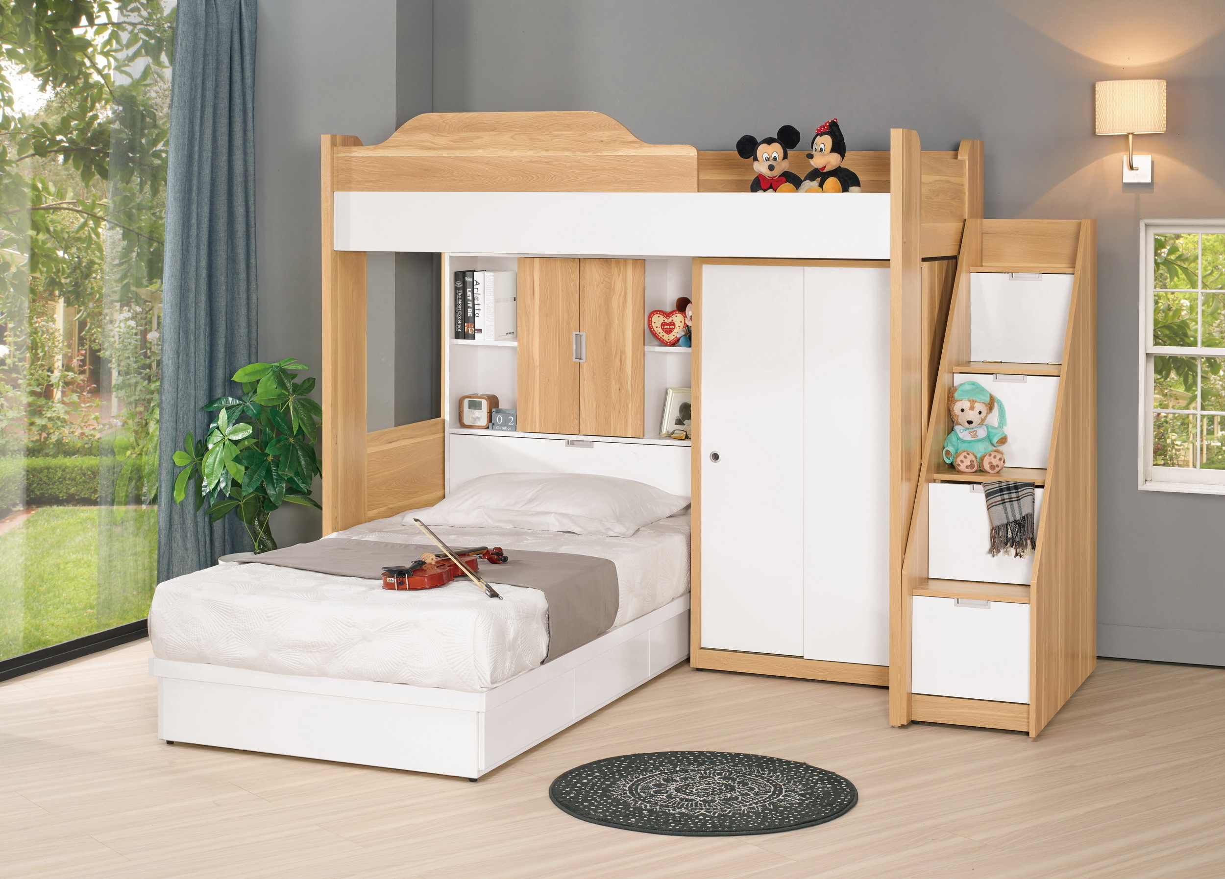 卡爾7.1尺多功能五件式床組(右向)