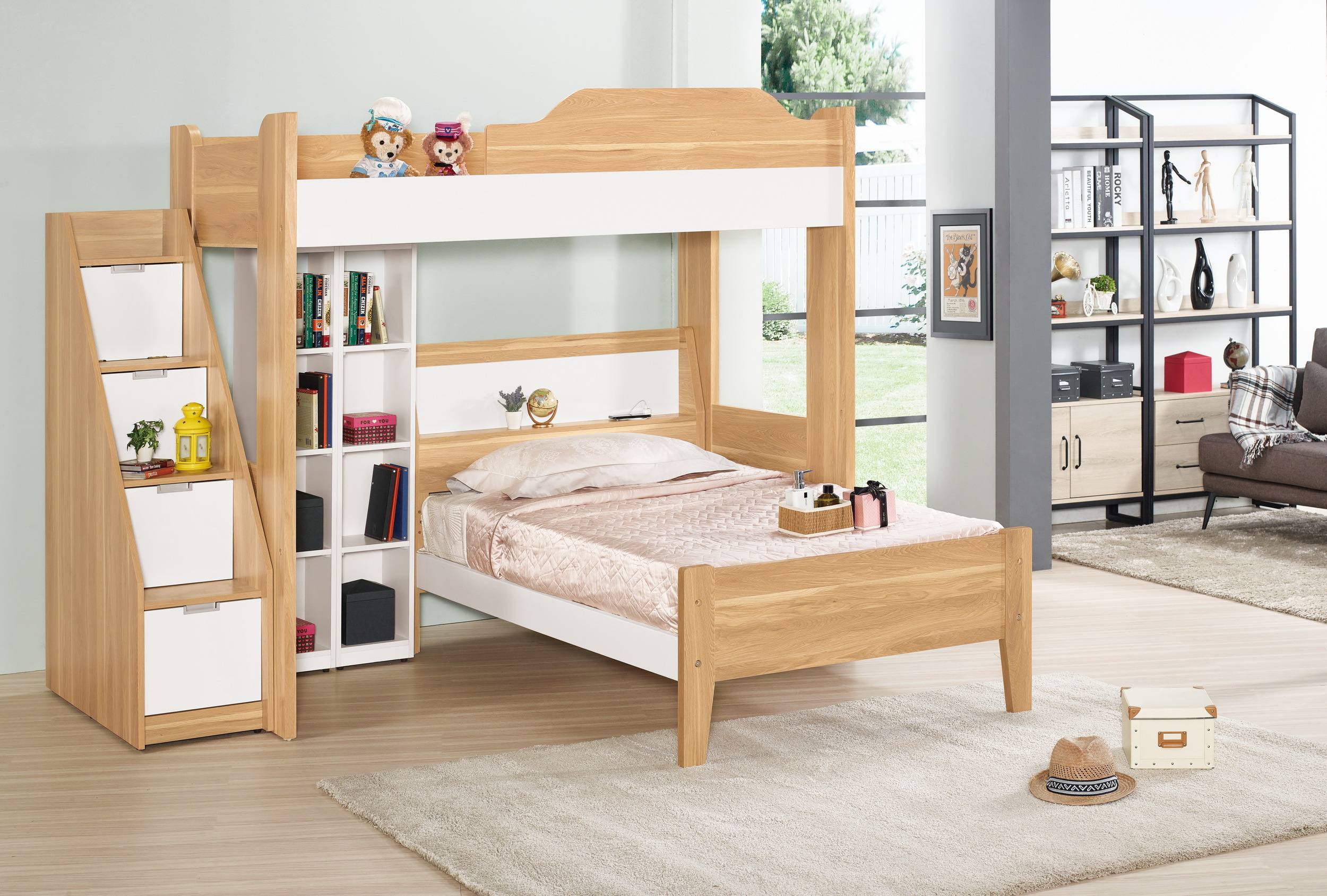 卡爾6.9尺多功能五件式床組(左向)