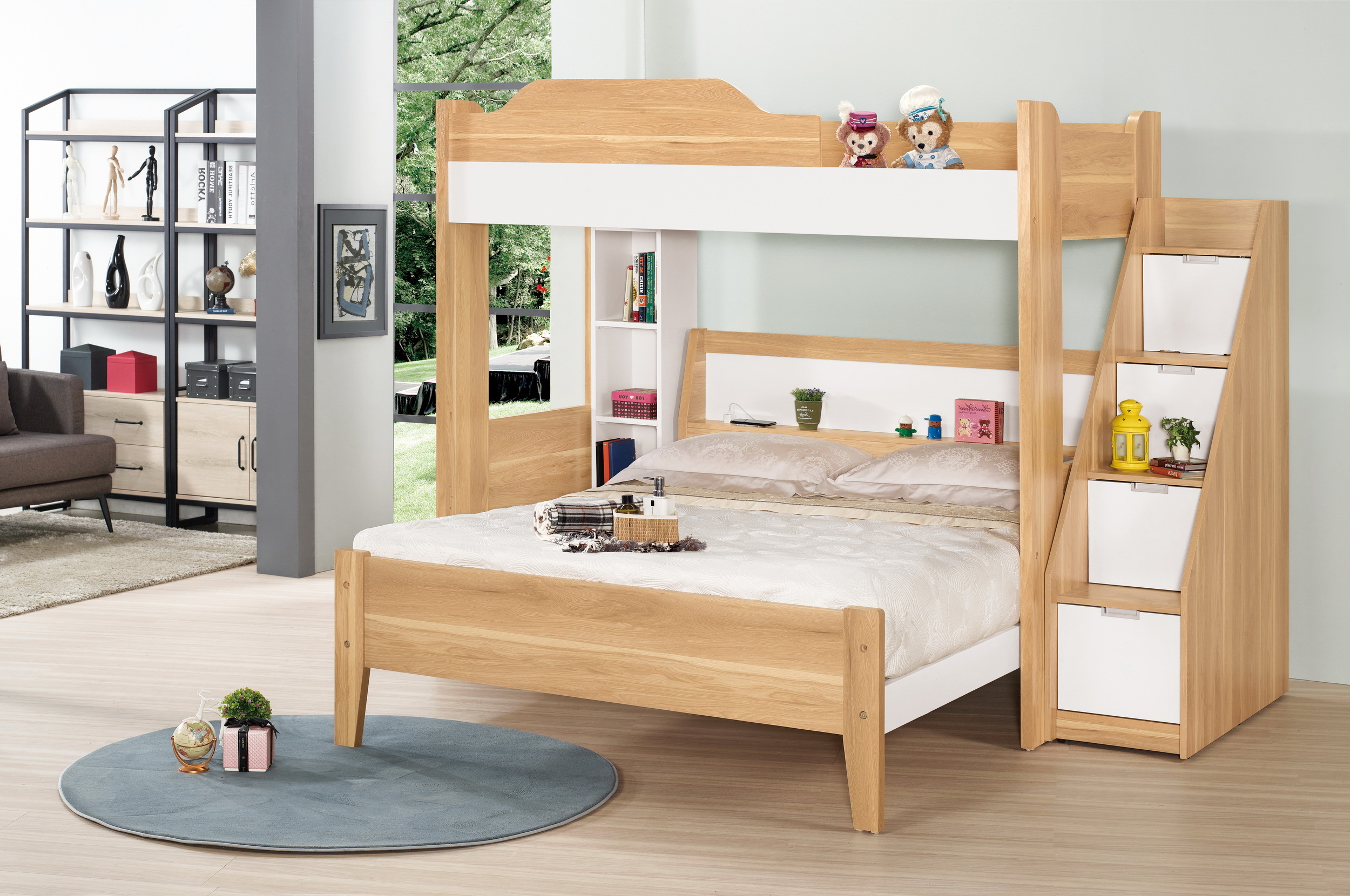 卡爾6.9尺多功能四件式床組(右向)