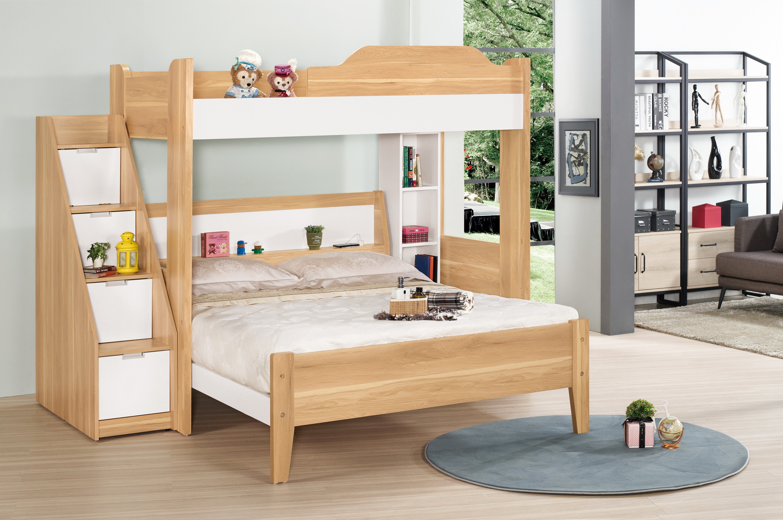 卡爾6.9尺多功能四件式床組(左向)