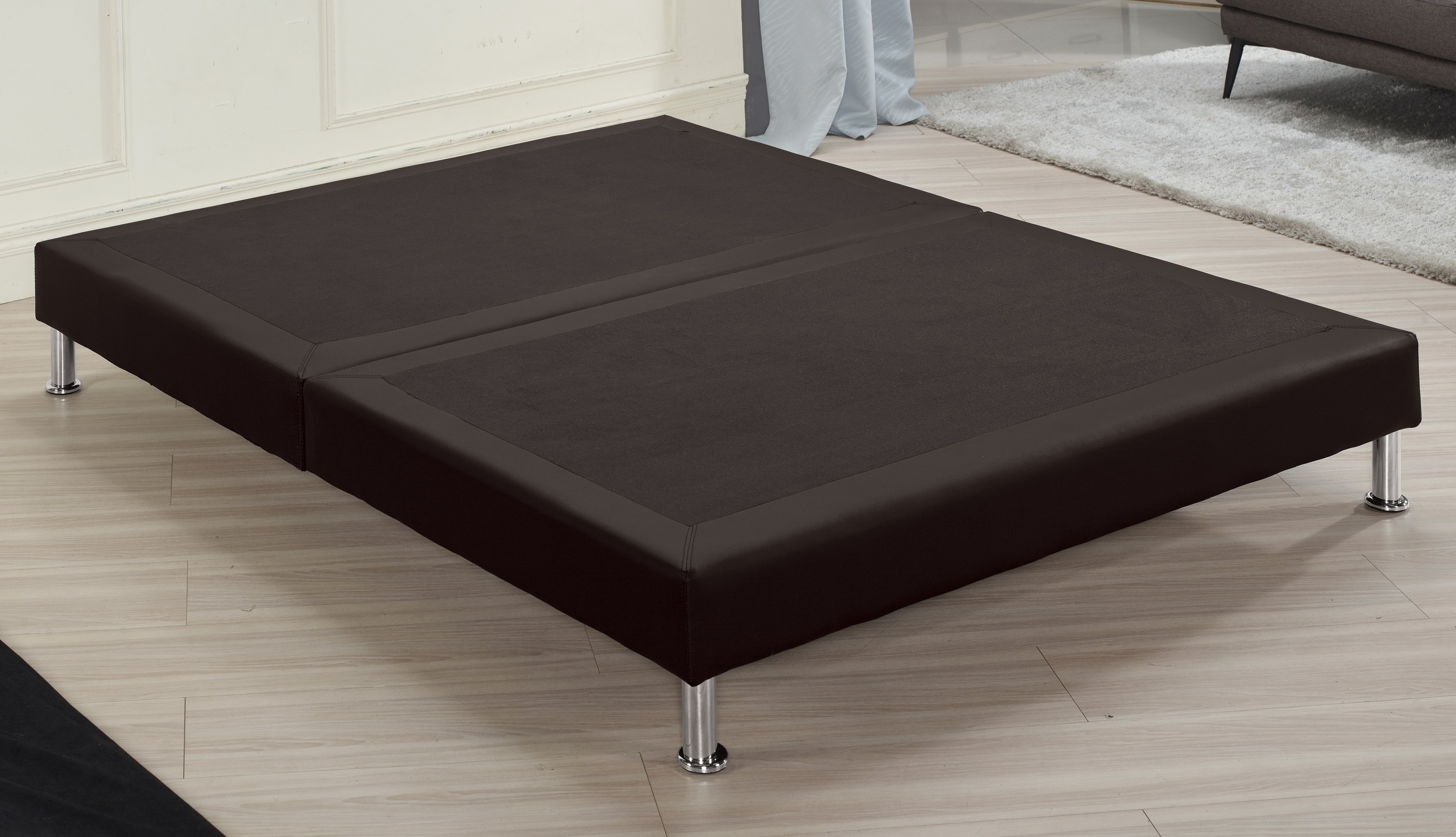 蕾妮5尺床底(黑色皮)