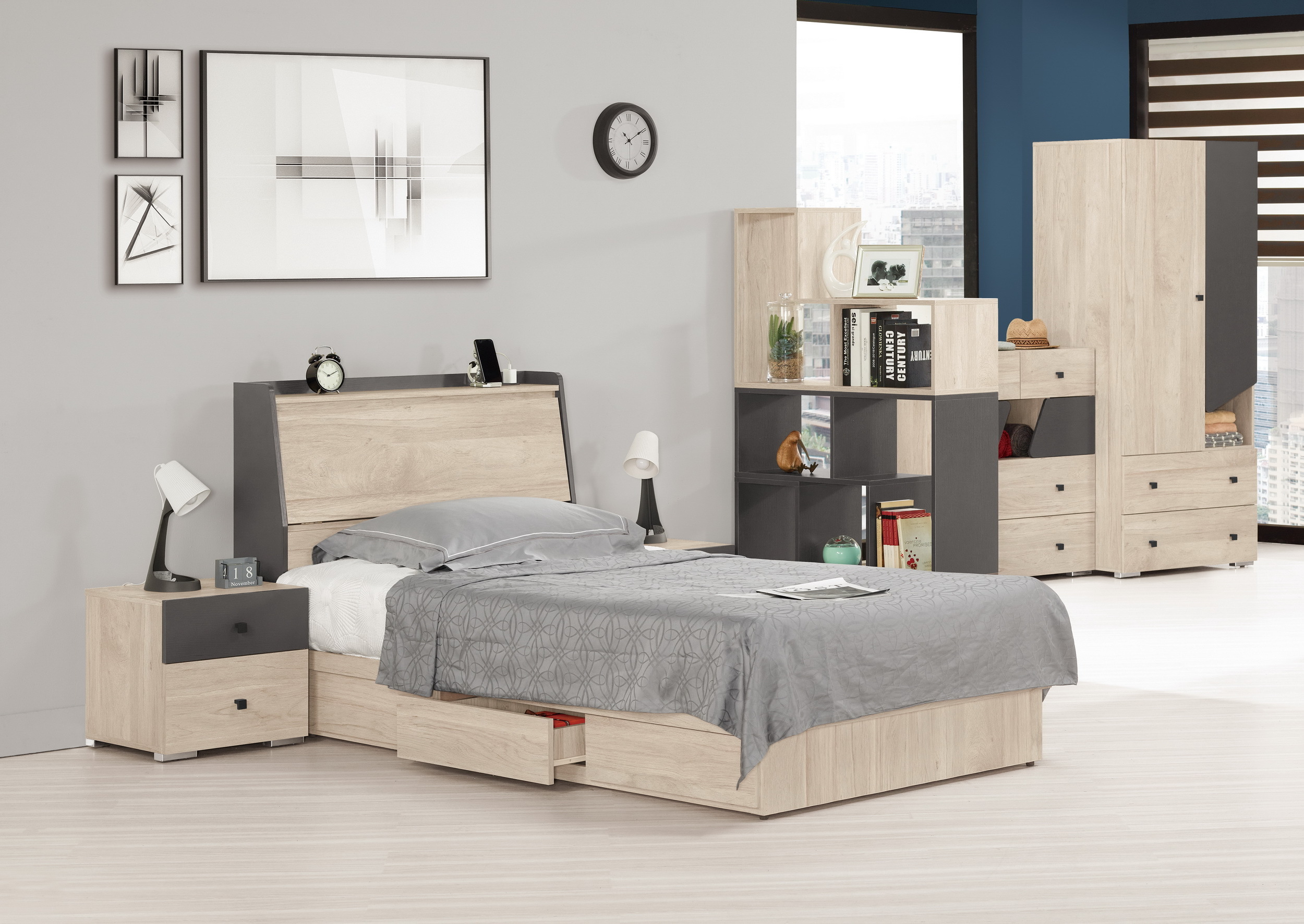 桑提尼3.5尺被櫥式單人床