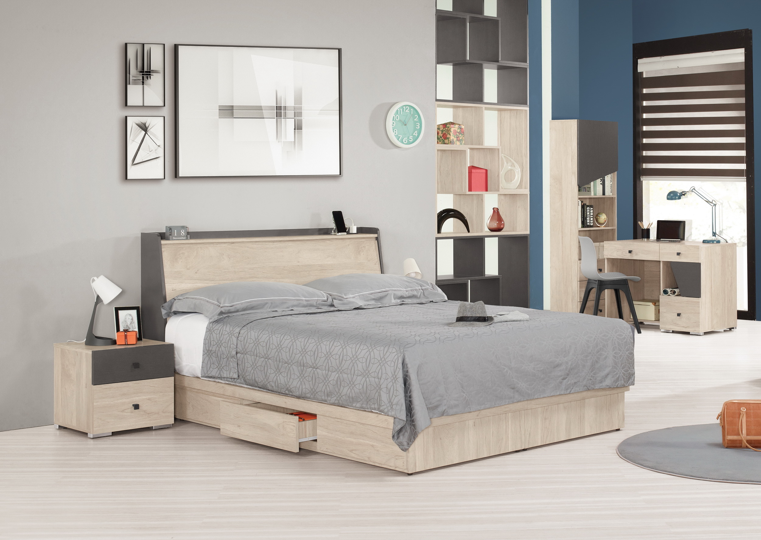 桑提尼5尺被櫥式雙人床