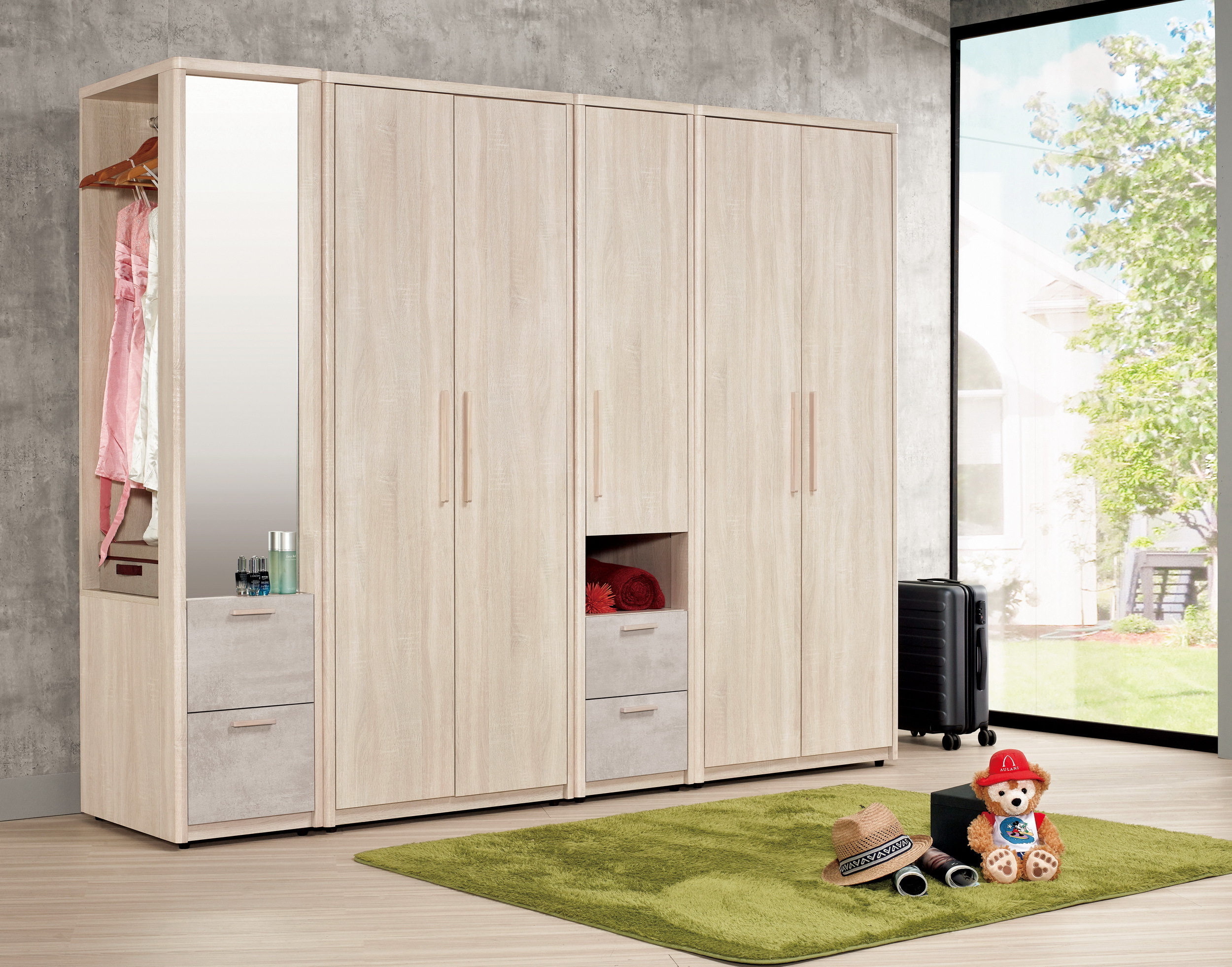 漢斯8.2尺組合衣櫥(全組)