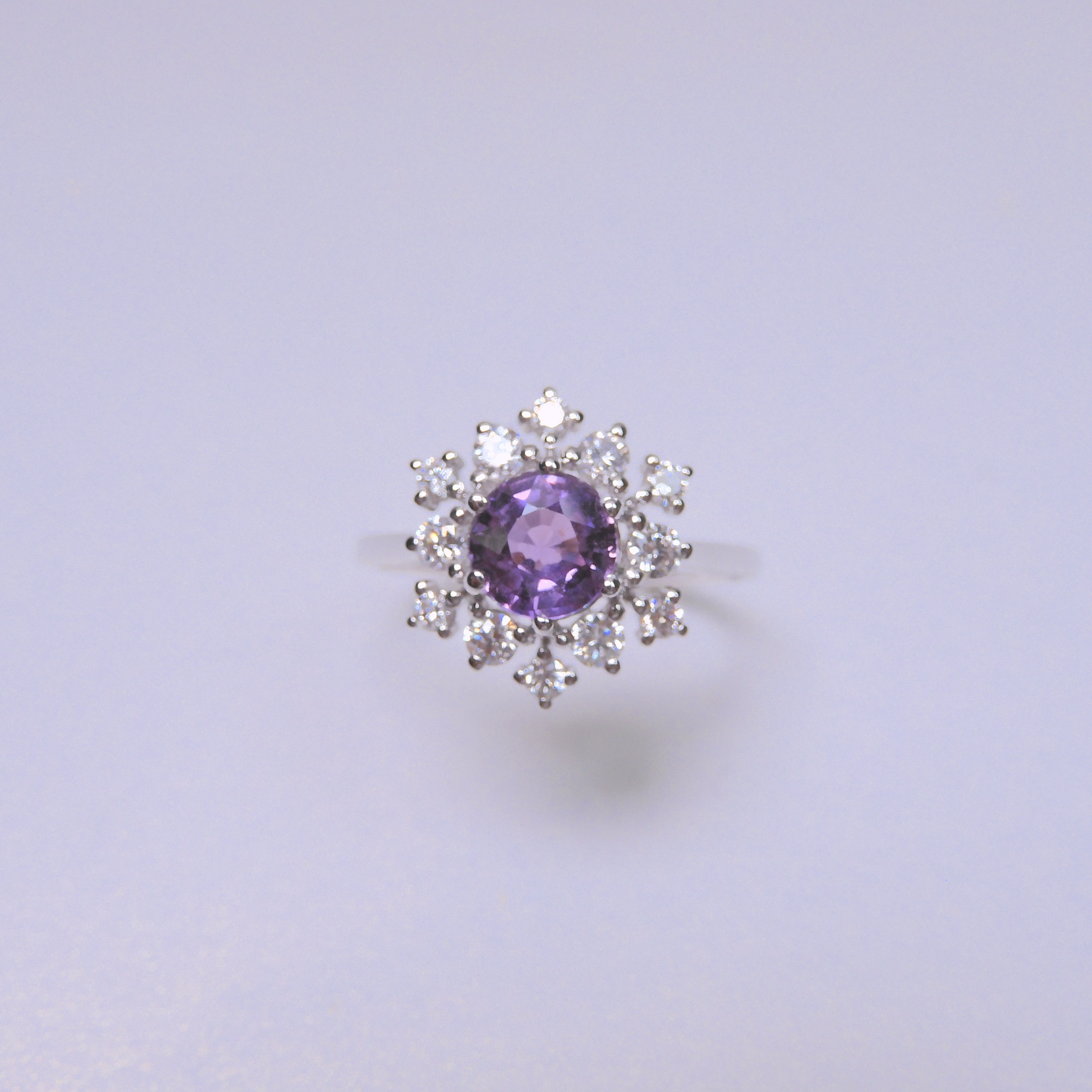 18K金 0.95ct 粉紅藍寶石戒指