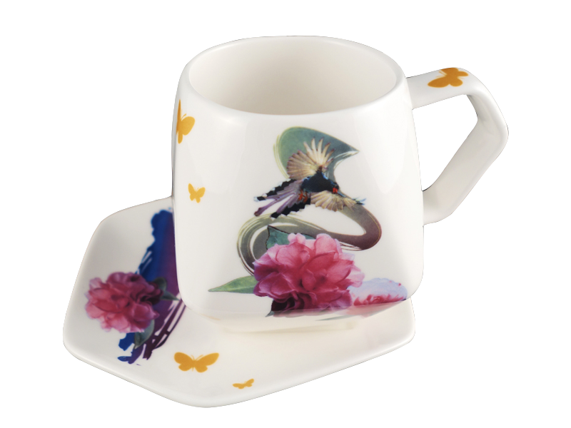 L27-3D藍鵲天燈咖啡杯組