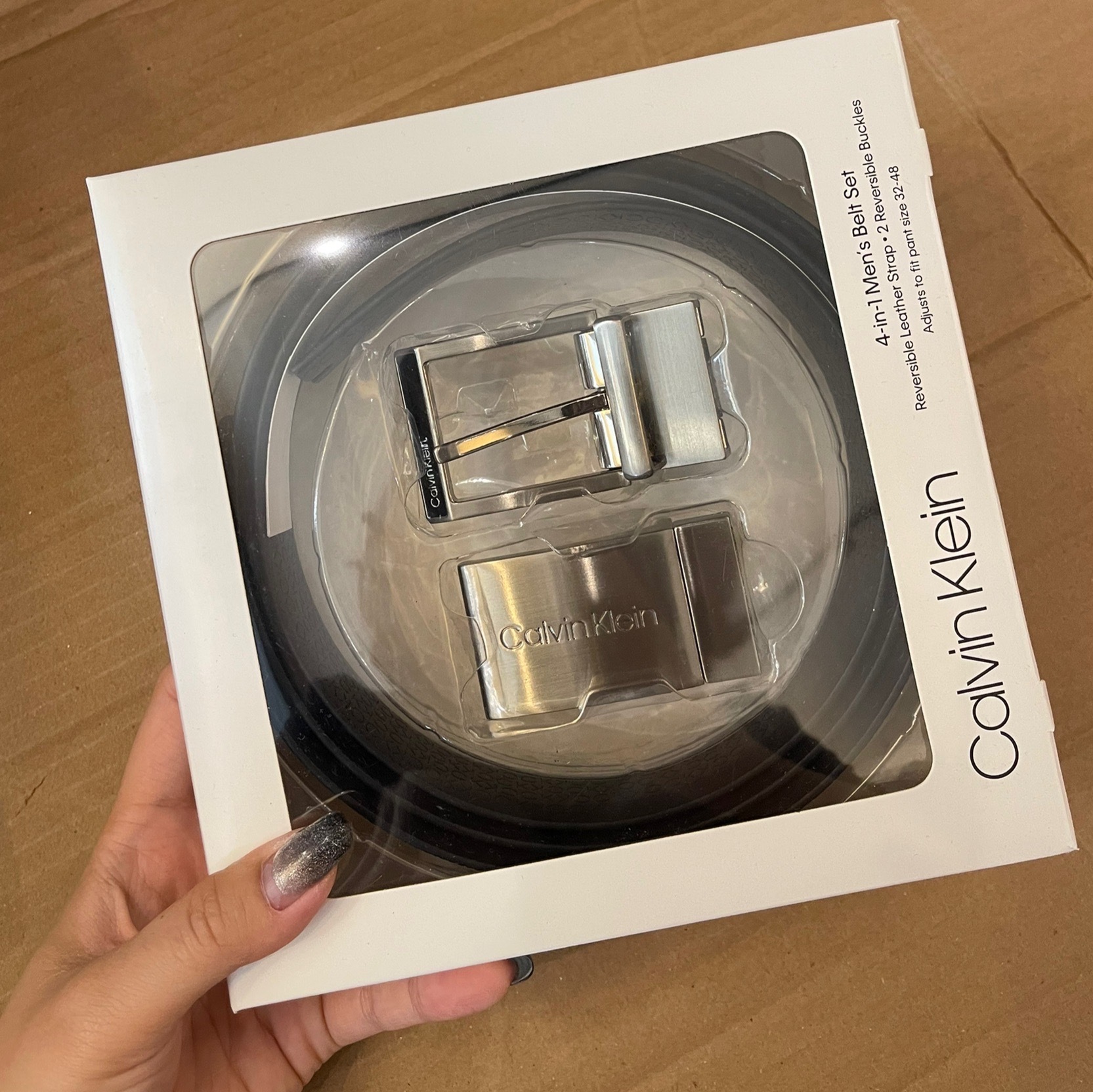 Calvin Klein CK 鐵牌/針扣 雙面雙頭 皮帶禮盒