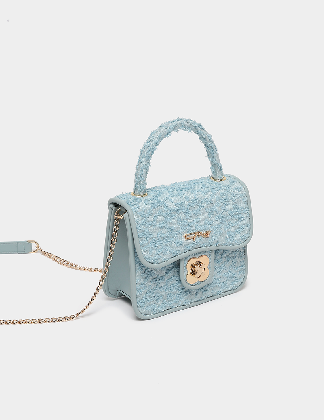 Rosy Romance Flower Lock Crossbody Bag