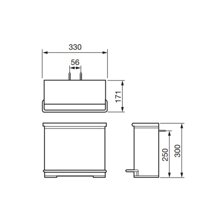 Toto YKB102 Napkin Bin Stainless Steel Frame & Plastic Internal