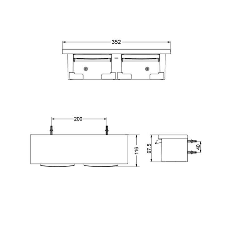 Toto DS716 (DS716WR) Double Paper Holder with Shelf