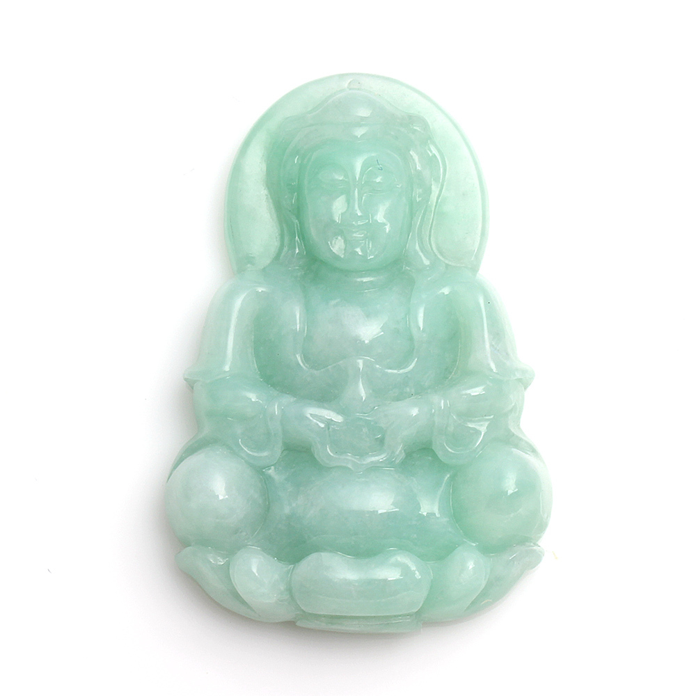 【雅紅珠寶】淨瓶甘露天然綠翡翠玉墜項鍊-觀世音菩薩-N0292