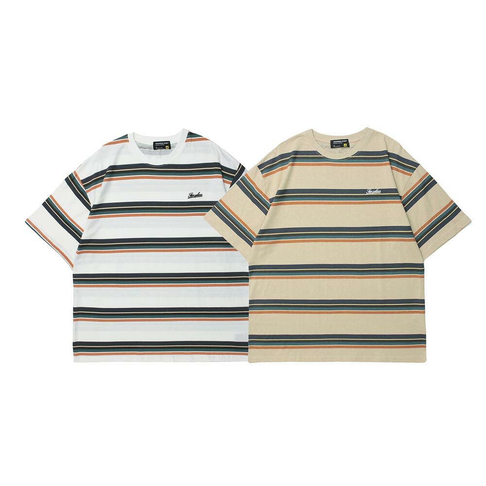 Outdoor 復古條紋 簡約寬鬆 短T