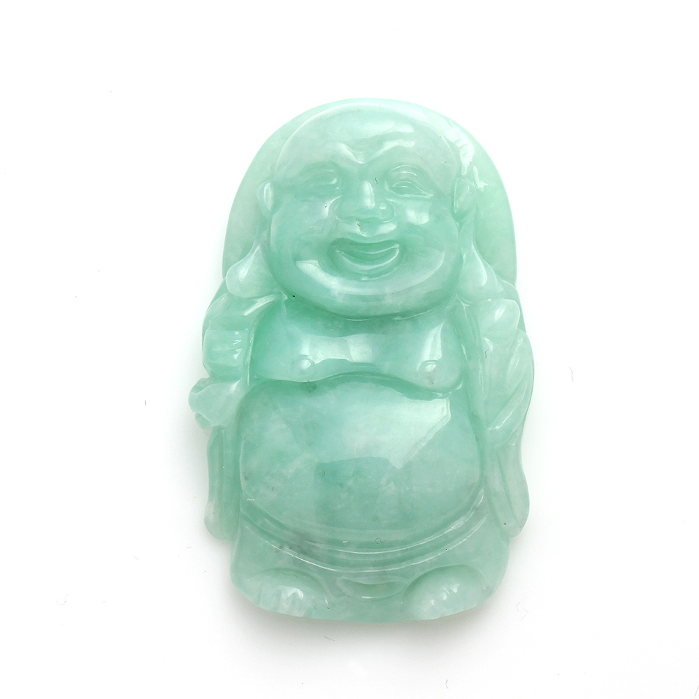 【雅紅珠寶】天然綠翡翠玉墜項鍊-站立式彌勒佛-N0293