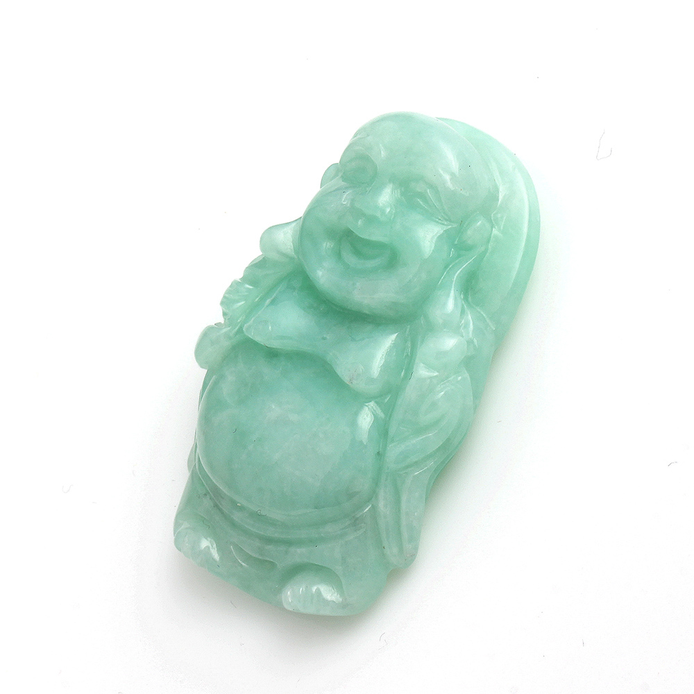 【雅紅珠寶】天然綠翡翠玉墜項鍊-站立式彌勒佛-N0293