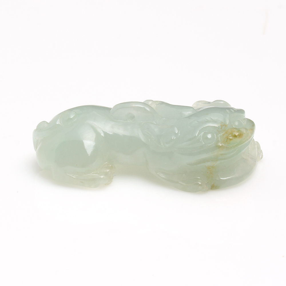 【雅紅珠寶】招財貔貅天然冰糯種綠翡翠玉墜項鍊-貔貅-N0294