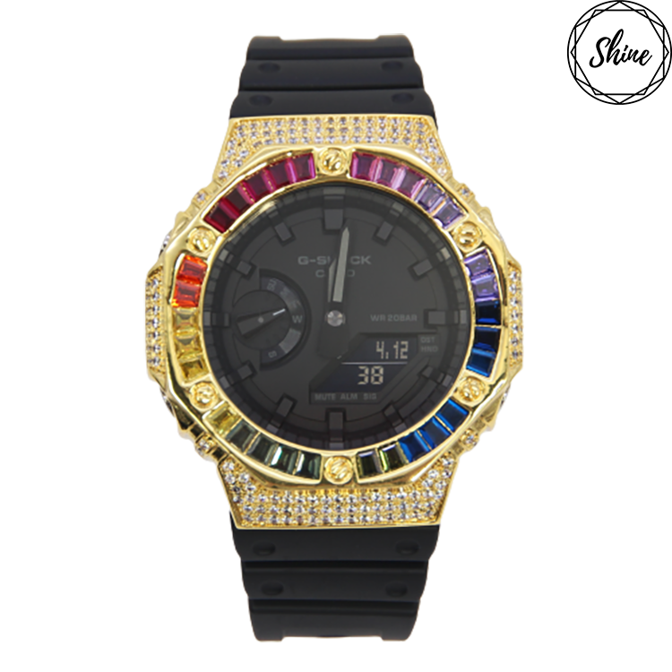 金色 改裝手錶 GA-2100-1A1 - 彩虹