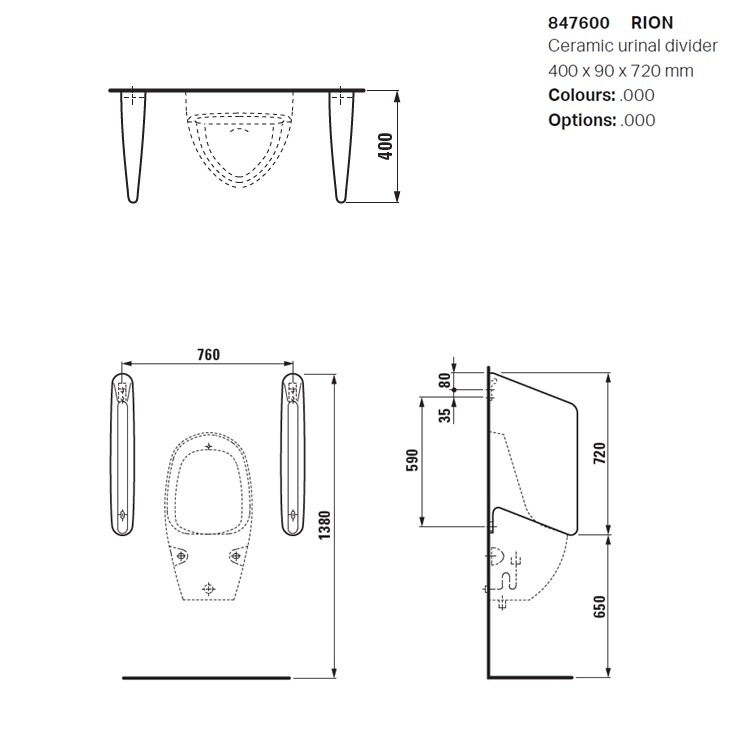 Laufen "Rion" 8.4760.0.000.000.1 Urinal Division