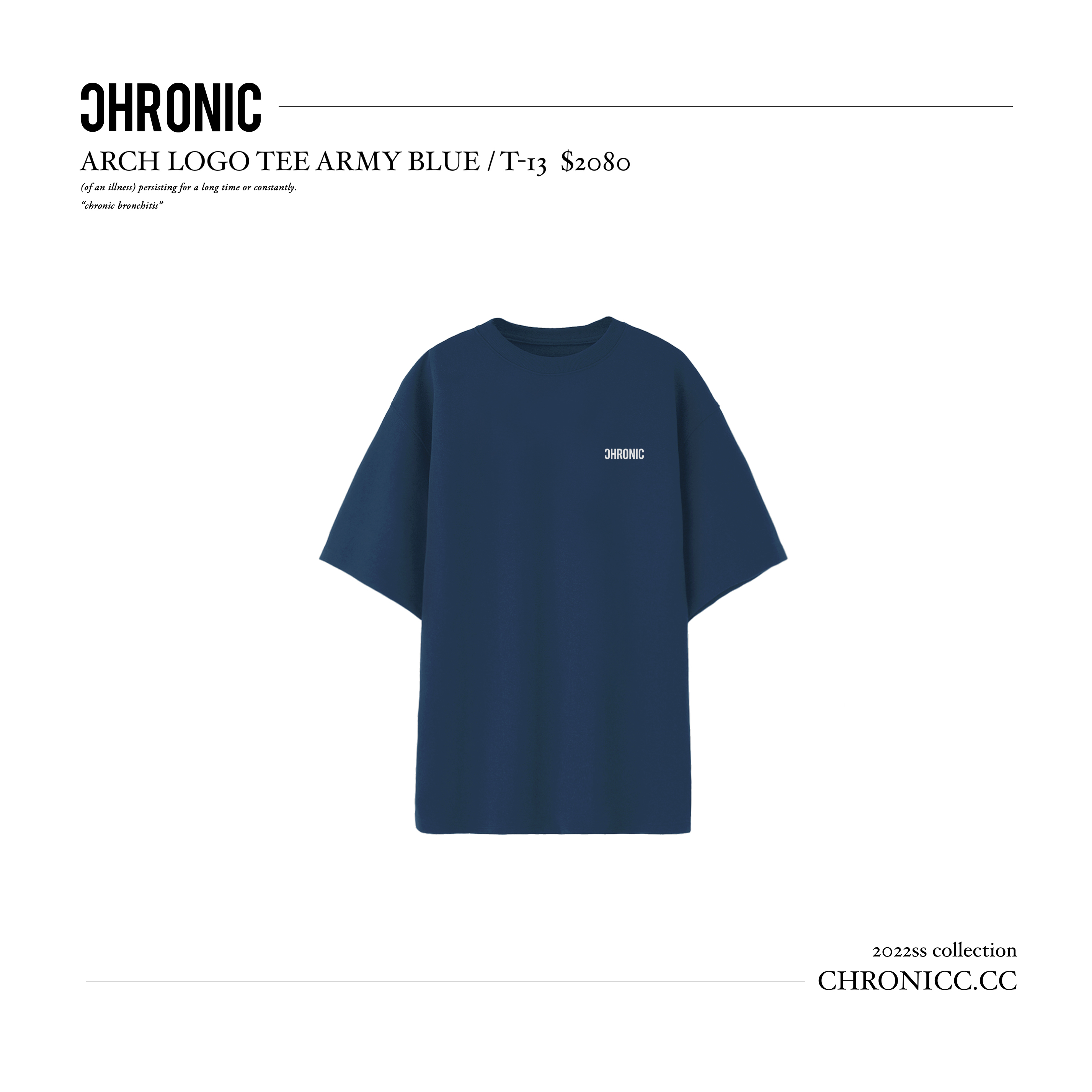 ARCH LOGO TEE ARMY BLUE / T-13