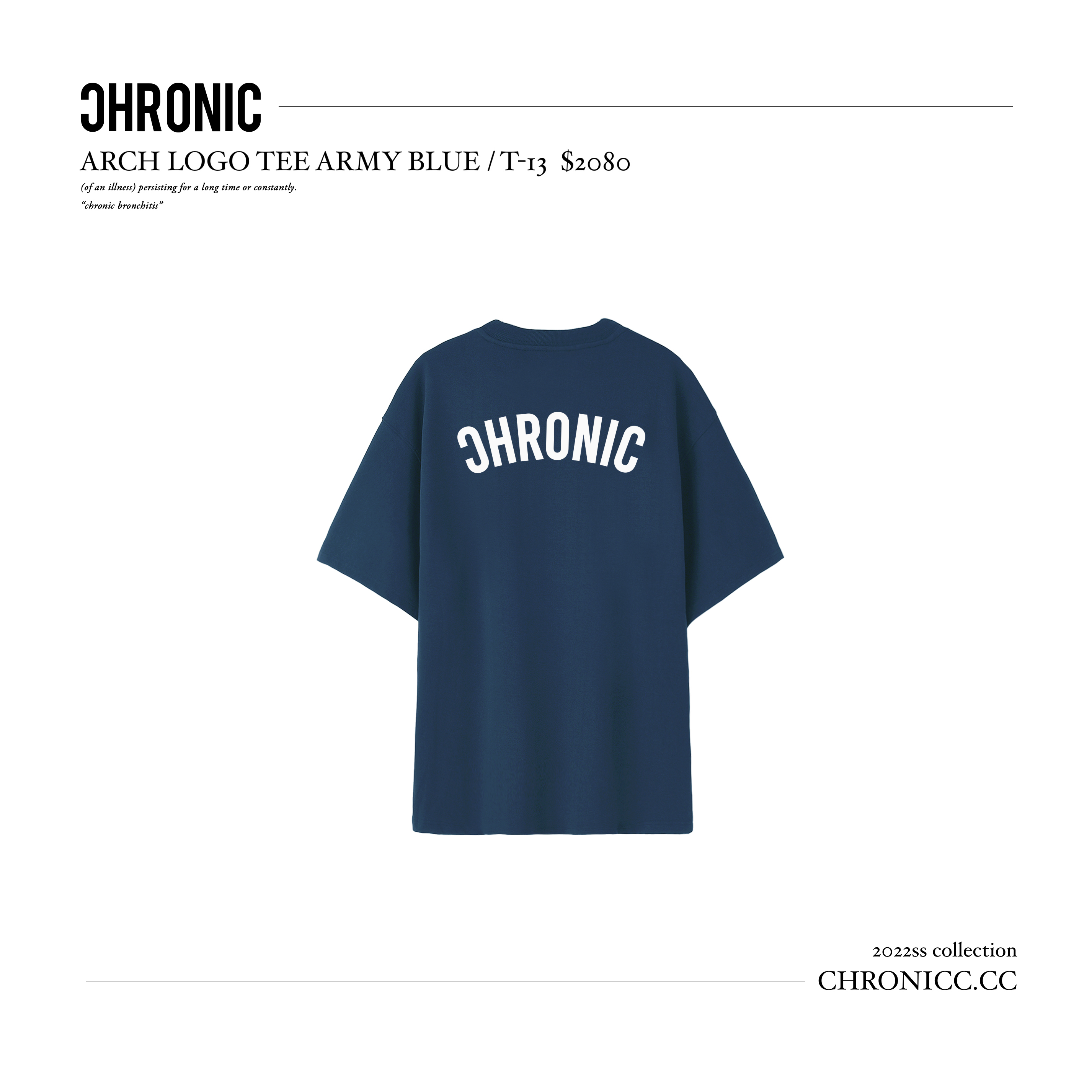 ARCH LOGO TEE ARMY BLUE / T-13
