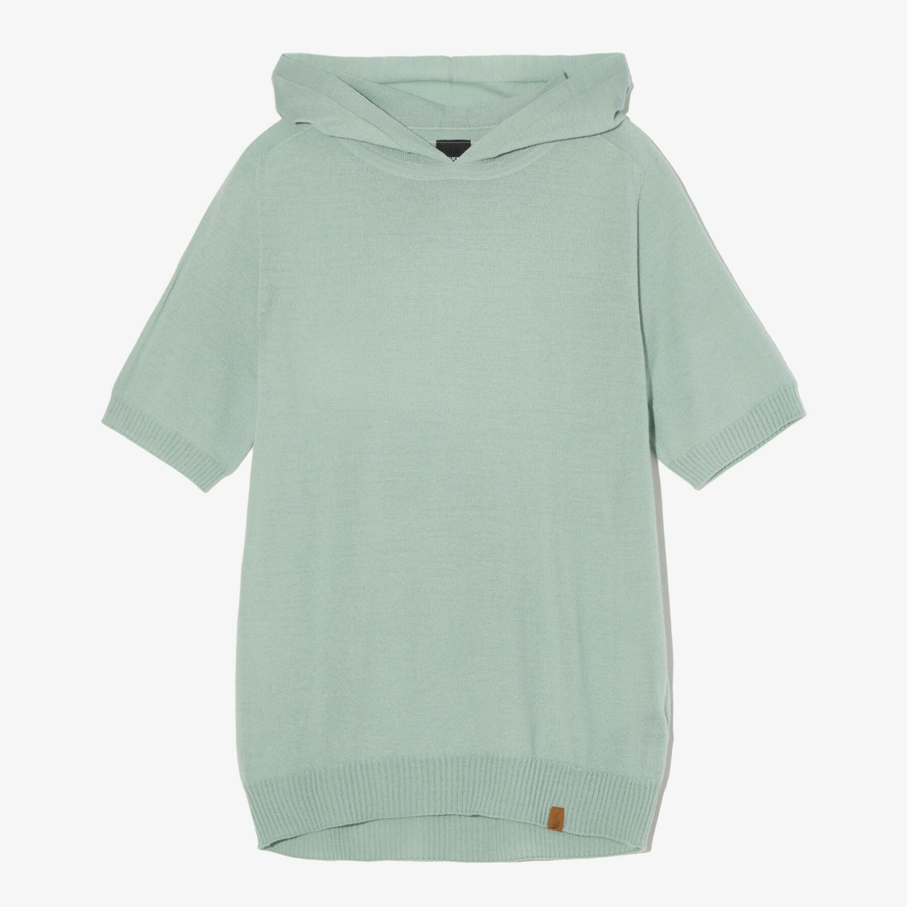 THE NORTH FACE COZY WOOL 女 長板 連帽T 5分袖 薄荷綠 NM5QN30A