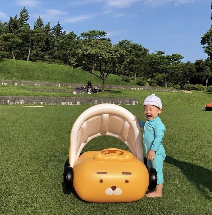 全場焦點！可拆式車車遮陽泳圈🚗🌞🐻