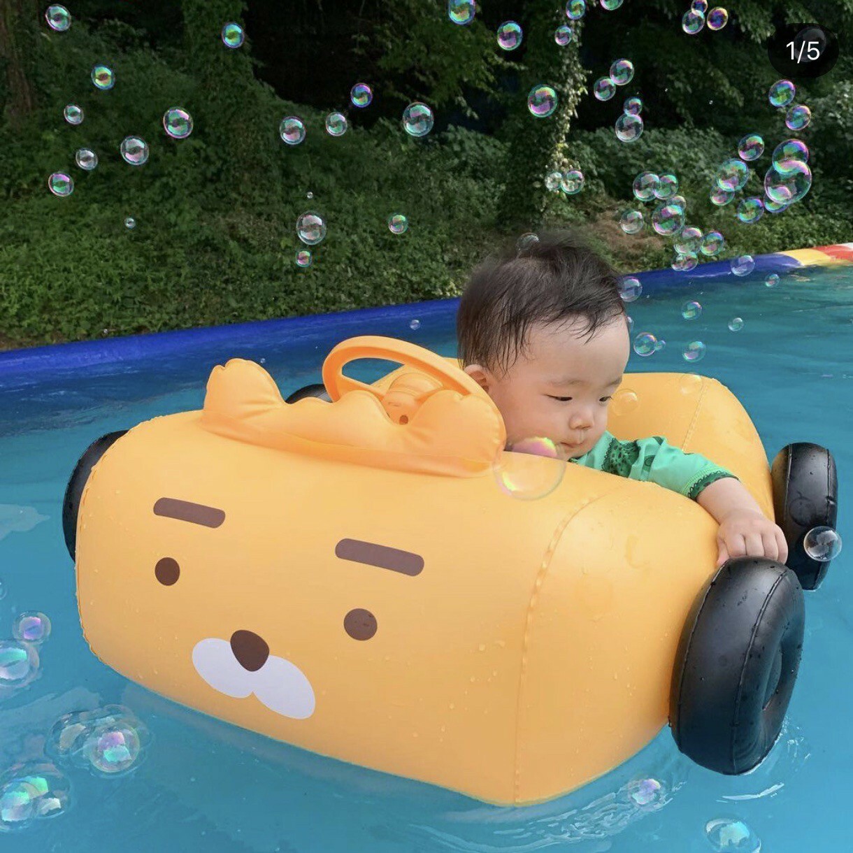 全場焦點！可拆式車車遮陽泳圈🚗🌞🐻