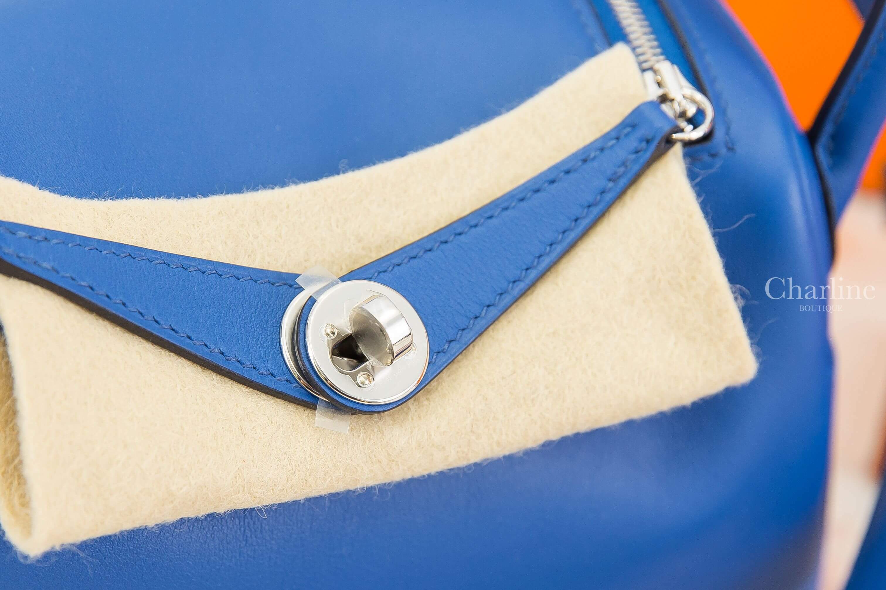 Hermès Lindy Mini 71 Bleu France / 73 Bleu Saphir Swift 法國藍拼寶石藍內裡銀釦