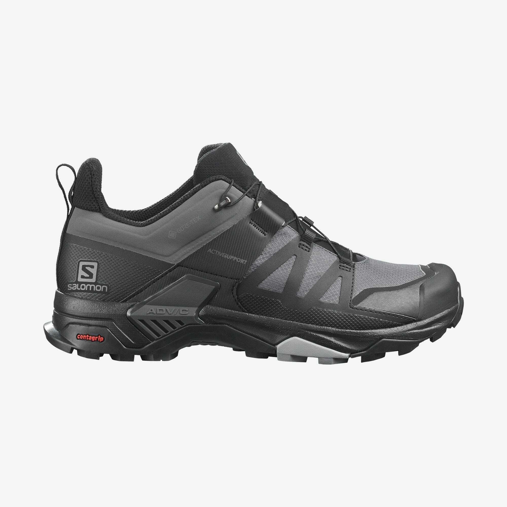 Salomon X ULTRA 4 GTX WIDE 寬楦男款低筒登山鞋412892 磁灰/黑/石碑灰