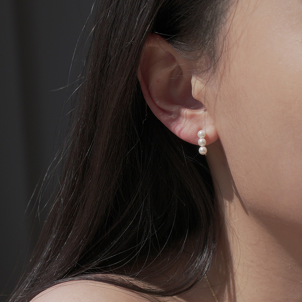 E036 柔情 | 合金鍍金珍珠耳環