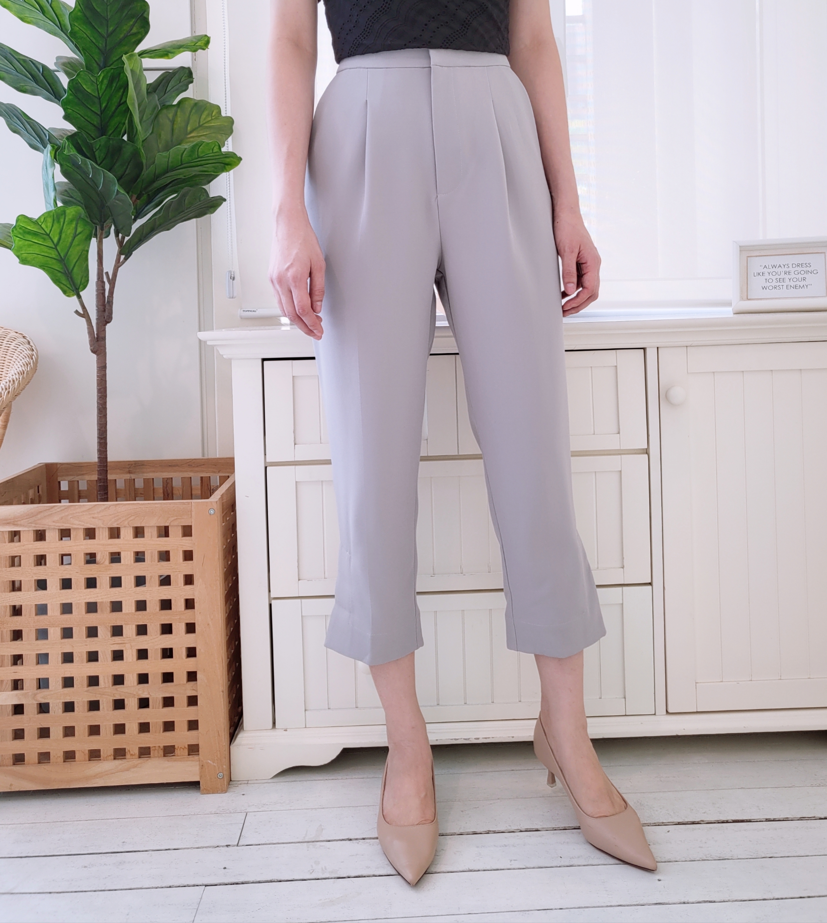 HIGH WAIST SOLID TROUSER PANT