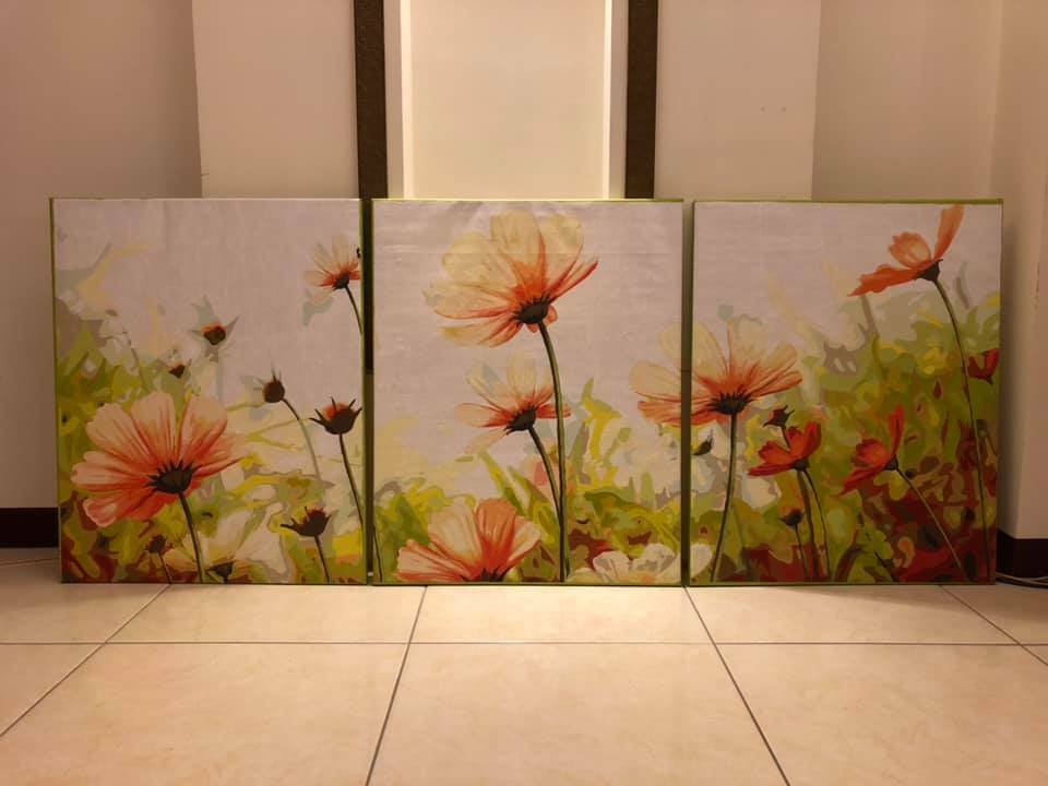 【93057】浪漫粉花 40*50CM*3