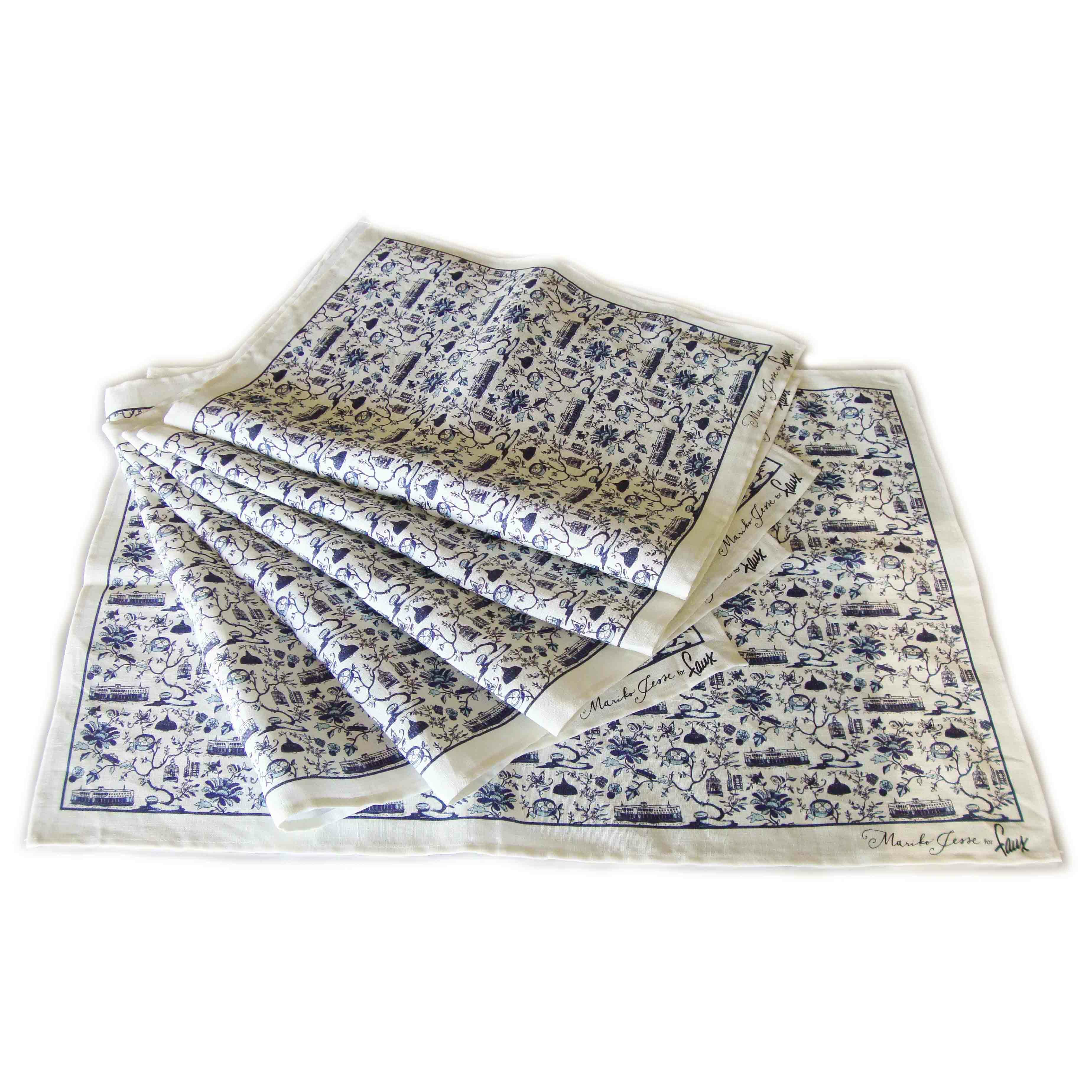 FAUX X MARIKO JESSE hong kong toile  collection - linen tea towel