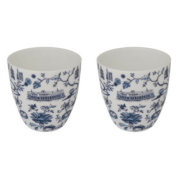 FAUX X MARIKO JESSE hong kong toile bone china collection - chinese tea cup set (set of 2 pcs)