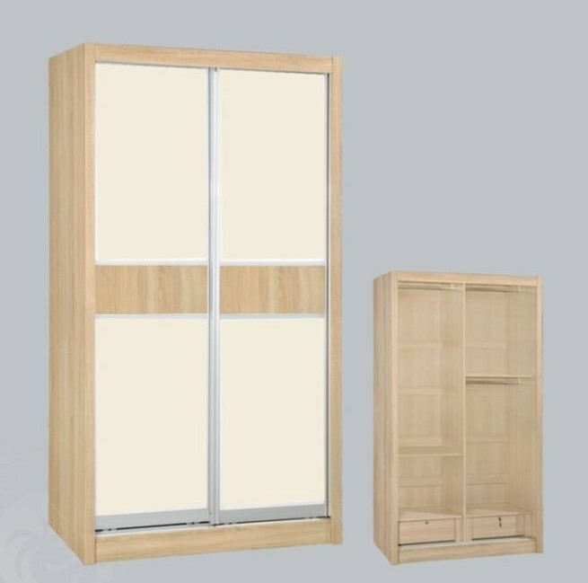 WP-03-BW系列 白橡木色/布紋趟門衣櫃