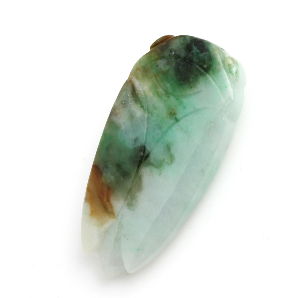 一鳴驚人天然老三彩翡翠玉項鍊-蟬-雅紅珠寶