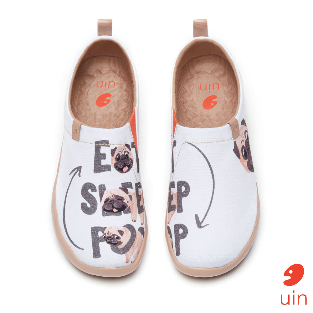 【 Uin 】西班牙原創設計 | 巴哥的一天 女鞋 彩繪鞋 休閒鞋 懶人鞋