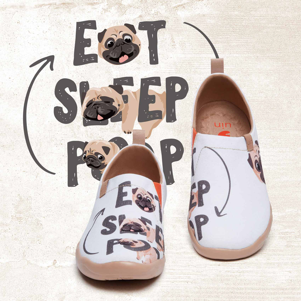 【 Uin 】西班牙原創設計 | 巴哥的一天 男鞋 彩繪鞋 休閒鞋 懶人鞋