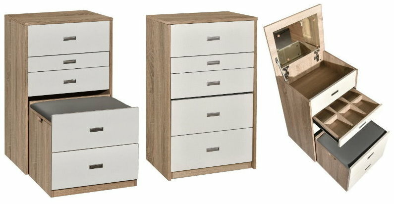 WP07BW20 20吋白橡木色桶櫃梳妝台