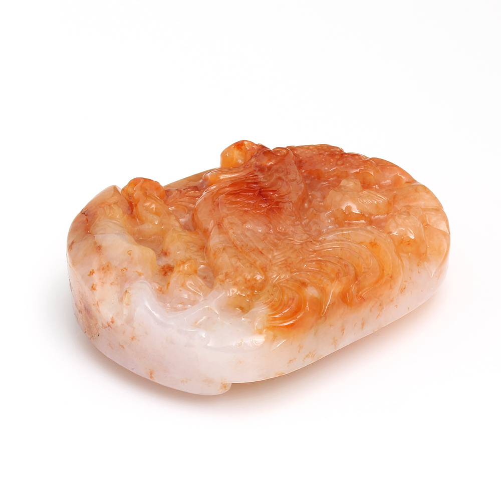 喜上眉梢天然紅翡翠玉墜項鍊-雞-喜雀-靈芝-雅紅珠寶