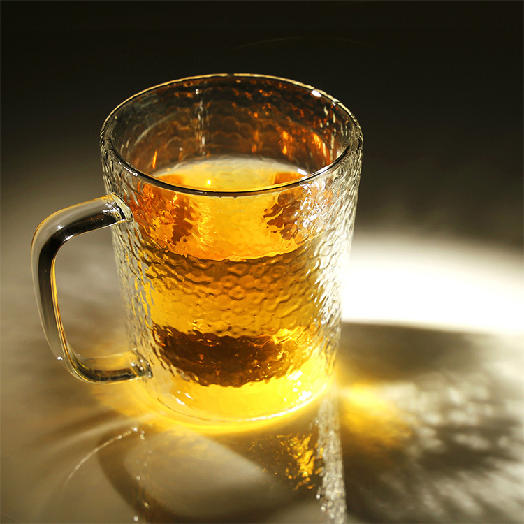 鎚目紋雙層玻璃馬克杯(400ml)